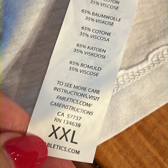 Fabletics 2XL Aventura TANK TOP new White black stripes Racerback WOMENS cotton - Picture 7 of 14